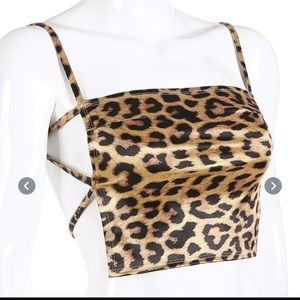 Cheetah strappy crop top